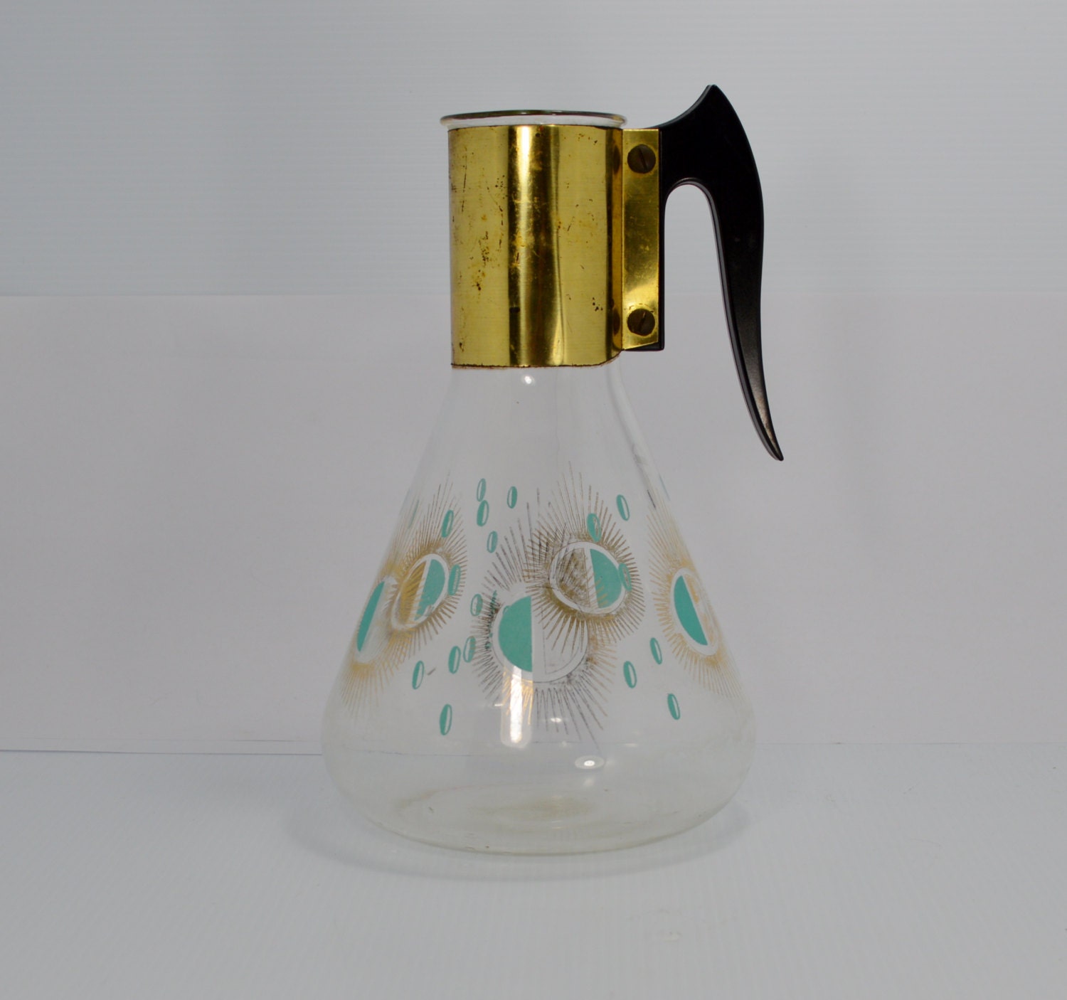 Vintage Coffee Carafe Mid Century Carafe with Atomic Era design in Blue