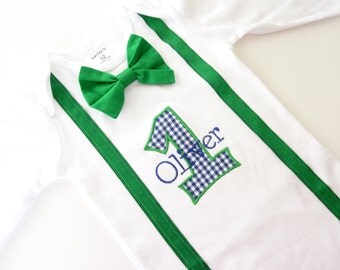 Paula Gingham Handsmocked Boy Set