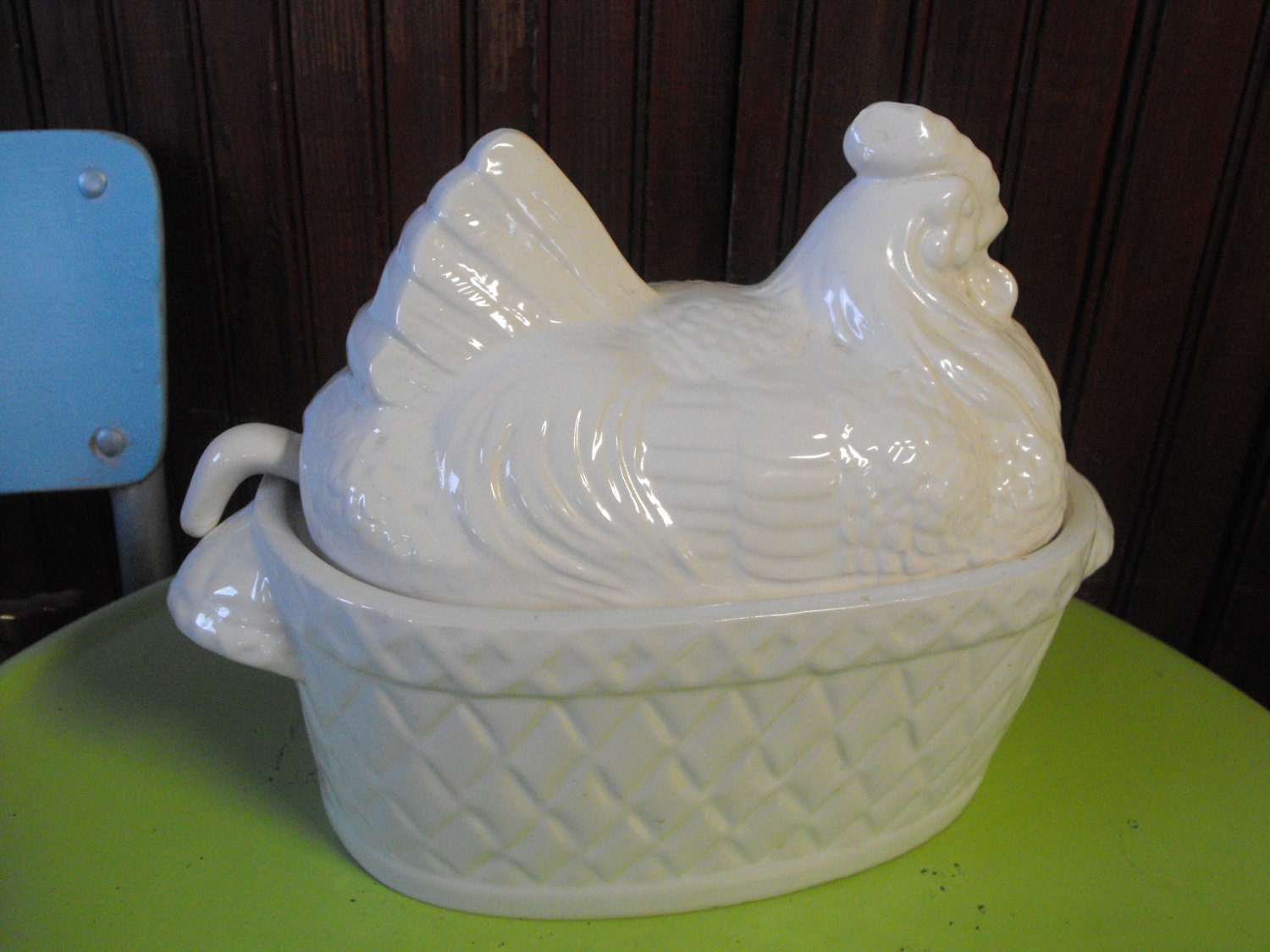 Vintage Himark White Chicken Soup Tureen With Soup by peacenluv72