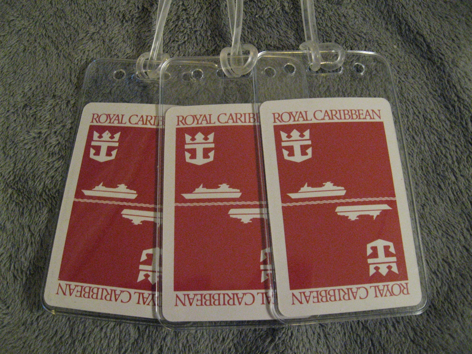 Royal Caribbean Luggage Tags Cruise Lines Ship Vintage Red