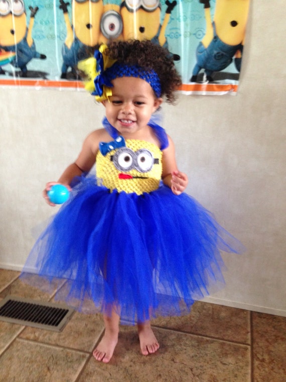 Items similar to Two eyed yellow guy tutu dress. Yellow and blue or any ...