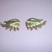 Gold Tone Signed Monet Angel Wings Clip Back Earrings