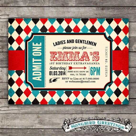 Printable carnival birthday invitation--customizable Il_570xn