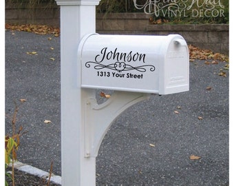 Vinyl Mailbox Lettering Decoration Decal Sticker X2 For Each Side, Size: 5.5" tall X 11" wide