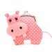 Little romantic pink hippo clutch purse