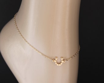 Gold Horseshoe Anklet, Horseshoe Anklet, Ankle Bracelet, Anklet Jewelry, Ankle Chain, Ankle Jewelry, Gift Idea, Horseshoe, For Her, BeadXS