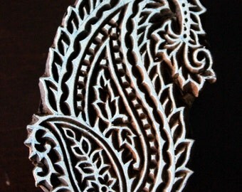 Indian Wood Block Stamp, Tjaps, Hand Carved stamp, Pottery stamp, Textile Stamp- Paisley