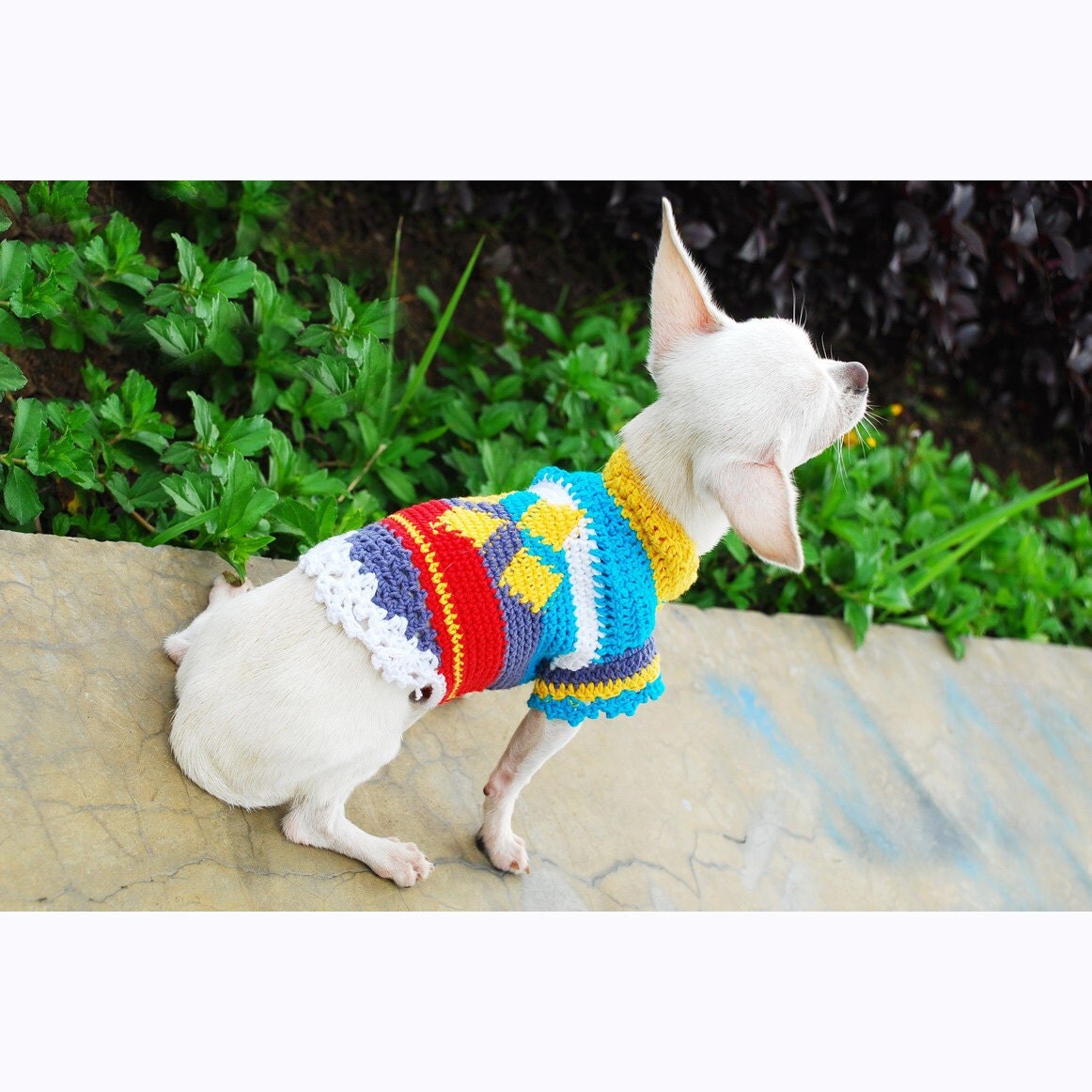 Teacup Dog Clothes Houndstooth Spring Colorful Pet Clothing