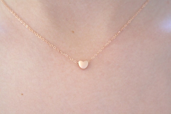 Rose Gold Necklace Heart Necklace Couples by AvaHopeDesigns