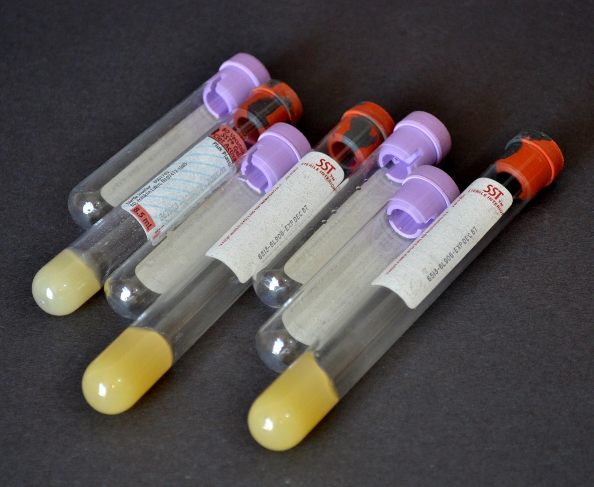 Blood Draw Vials Test Tubes Unused Lot of 7 Seven Laboratory