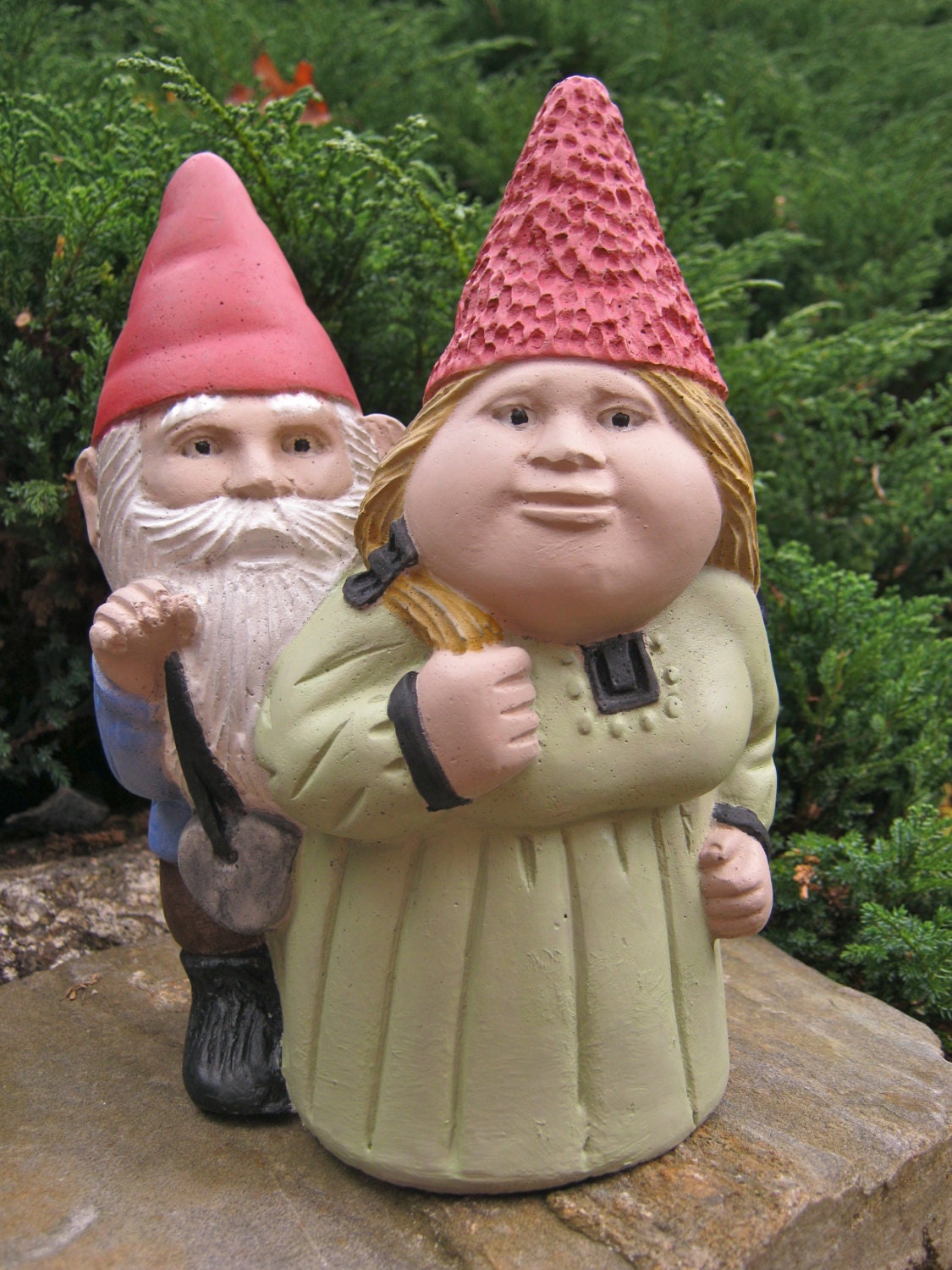 Gnome Couple Garden Gnomes Gnome Statue Outdoor Gnome Gnome