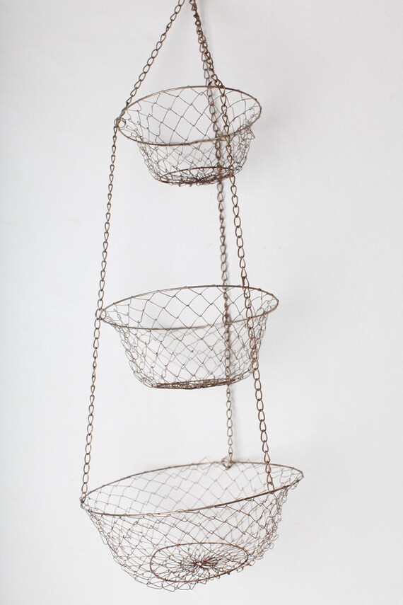 Vintage Hanging Wire Baskets