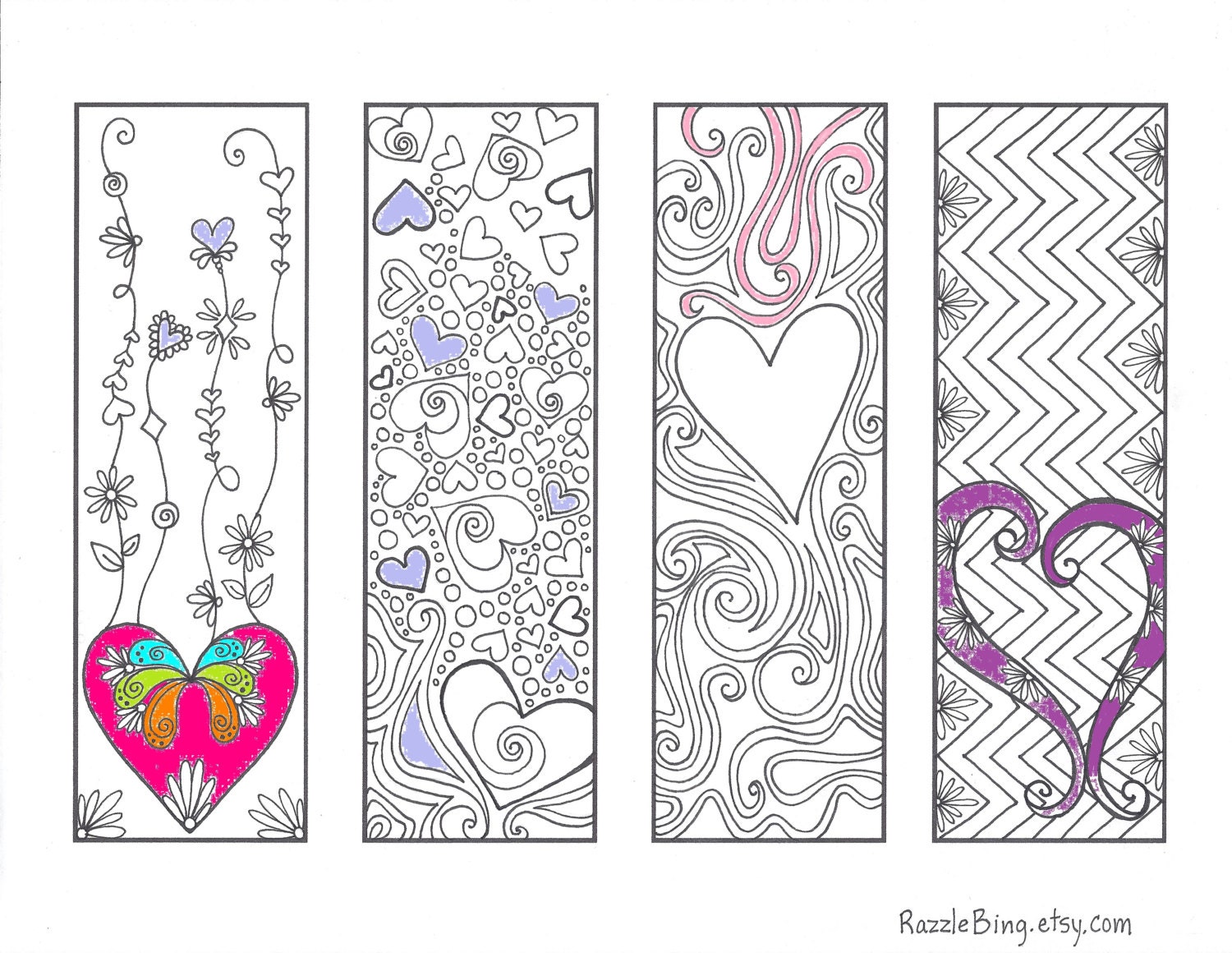 diy bookmark printable coloring page zentangle inspired