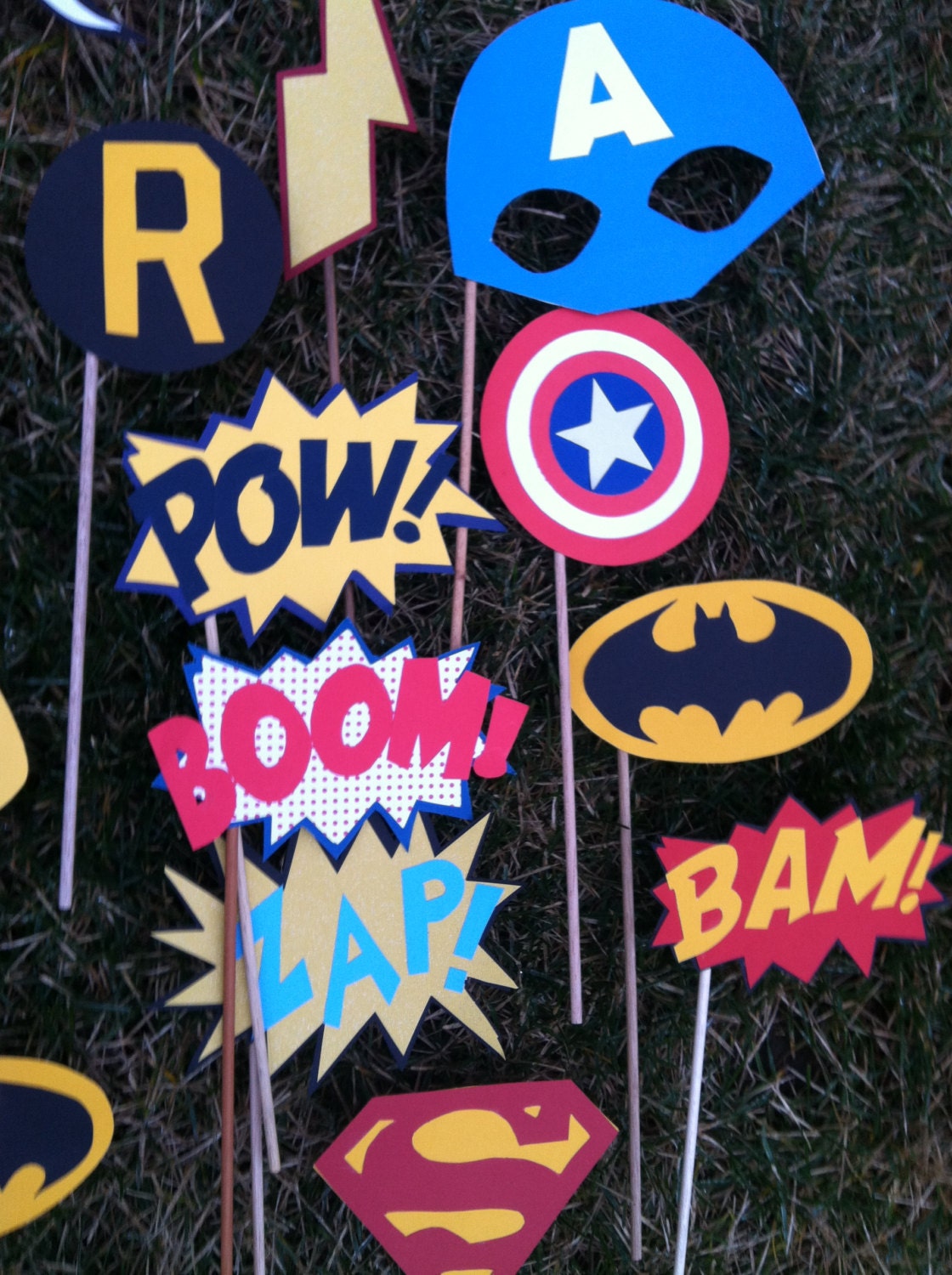 SUPER HERO: photo booth props by flutterbugfrenzy on Etsy