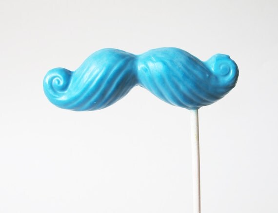 5 Mint Mustache Lollipops: Blue Boxer Il_570xn