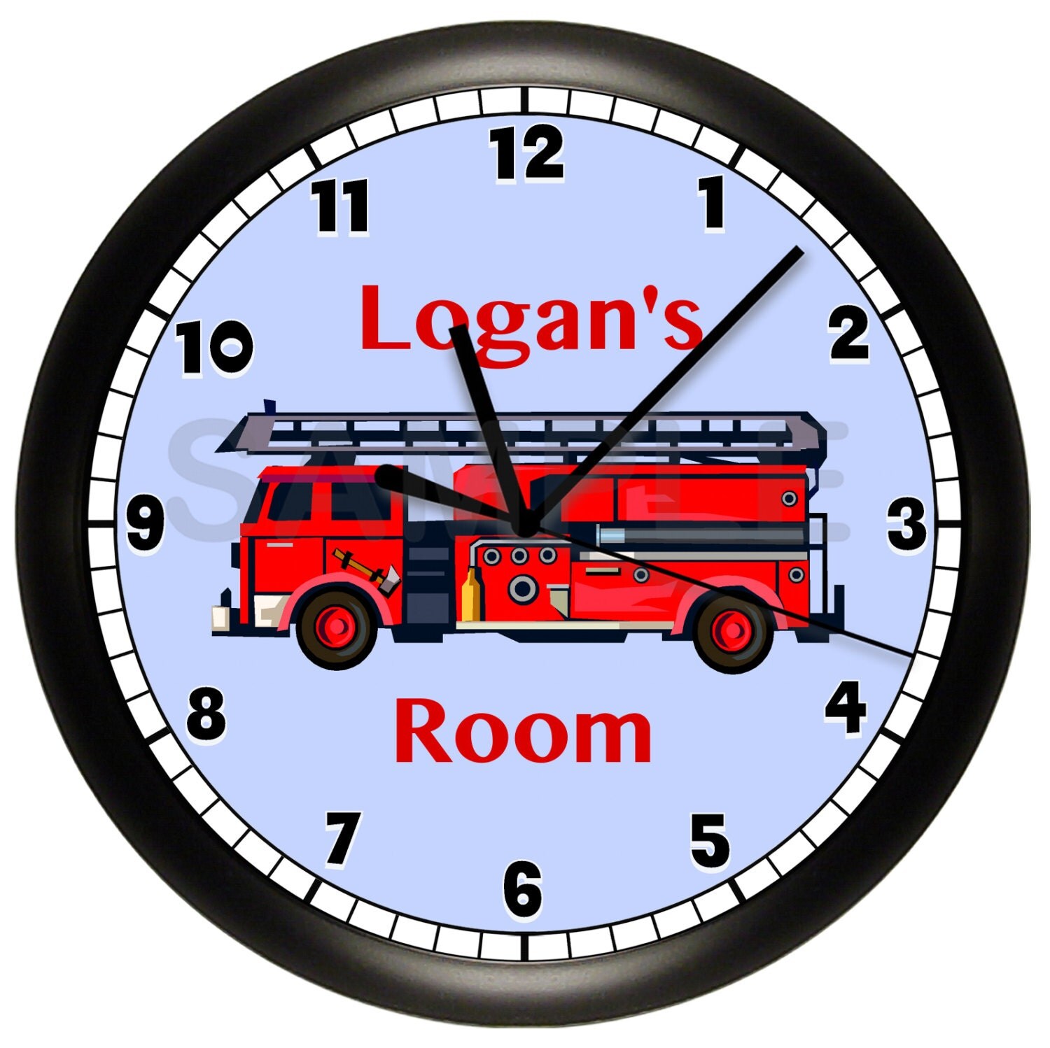 FIRE TRUCK Personalized Wall Clock