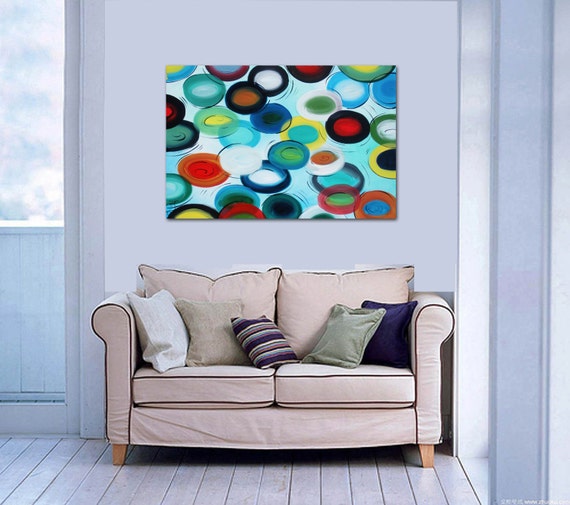 Circle Painting on Canvas Large Abstract Painting Original