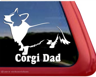 Corgi Dad | DC648DAD | High Quality Adhesive Vinyl Corgi Window Decal Sticker