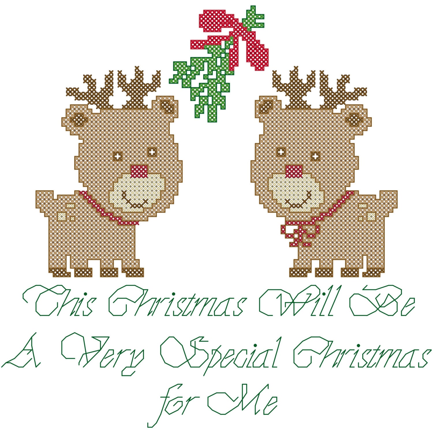 Christmas Cross Stitch Chart/Reindeer Cross Stitch