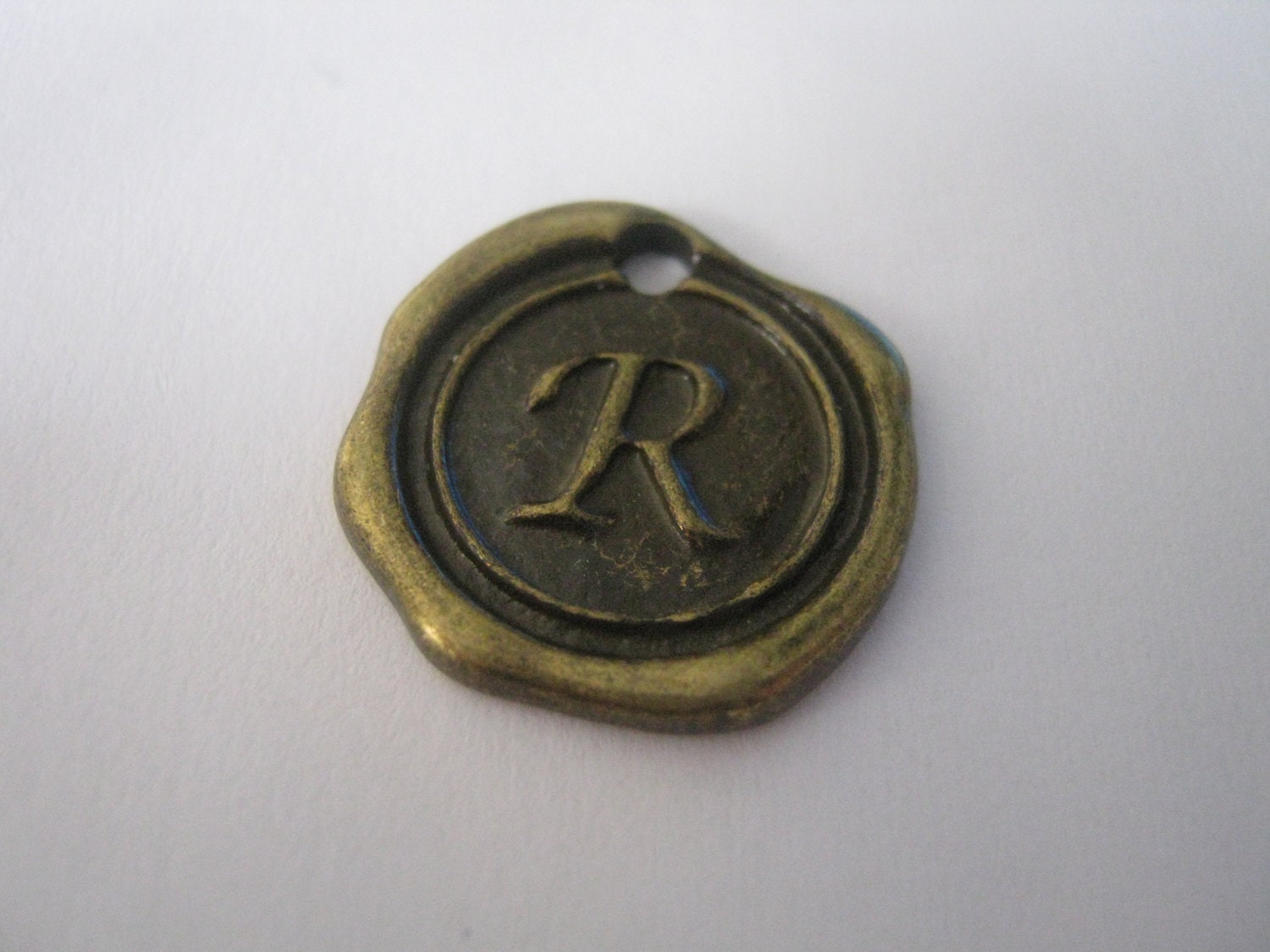 Antique Bronze Alphabet/Letter R Charm/Pendant by InspireInMotion