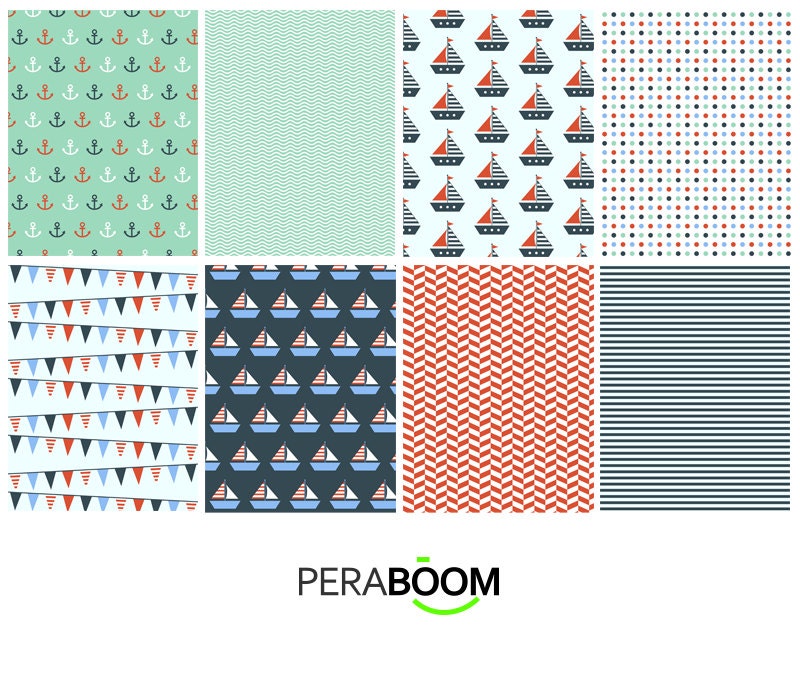 Digital Paper Nautical Scrapbook Quality Paper Pack by peraboom