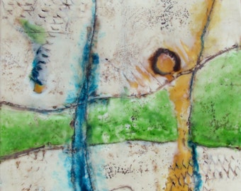 Original Encaustic Painting - Abstract Painting - Encaustic Abstract - Contemporary - 10" x 10"- Beeswax Art - KLynnsArt