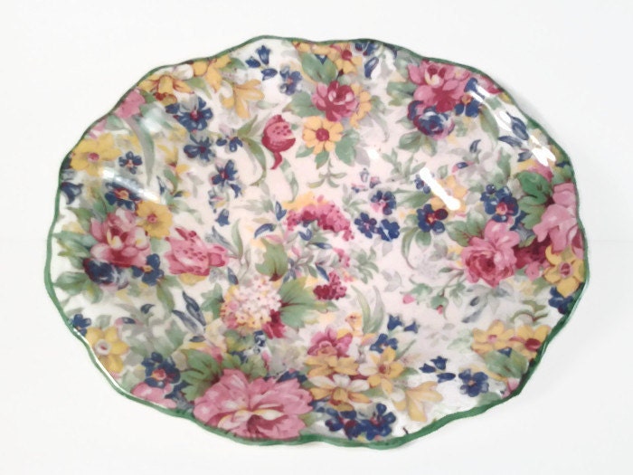 Vintage Midwinter Brama pattern nut dish English chintz chintz