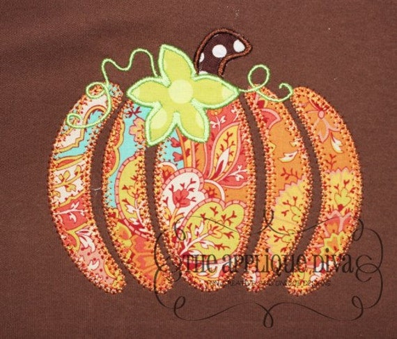 Fall Thanksgiving  Pumpkin Pieces Digital Embroidery Design Machine Applique