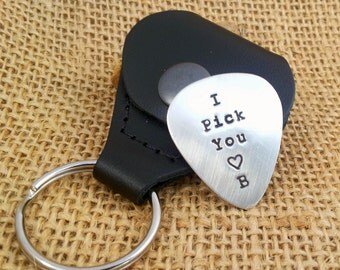 Custom guitar pick, Valentines Day gift man or woman, personalized guitar pick, Sterling SIlver guitar pick, mens gift, For Dad