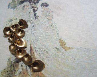 Brass Calla Lily Beads Drops 11x10mm 10 Pcs.U.S. Made
