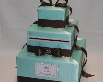 Elegant Custom made Wedding Card Box-rhinestones all over