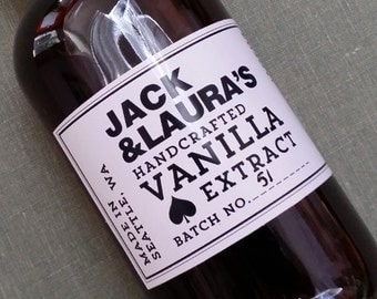 Personalized Vanilla Extract Label or Tag, Set of 18