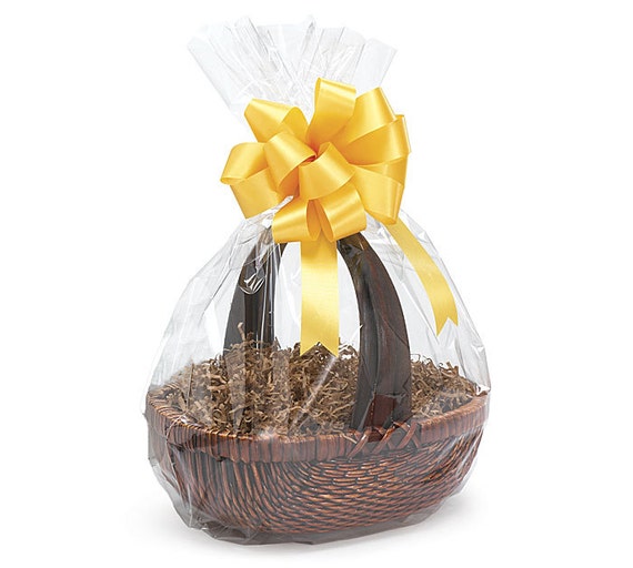 18x24 Round Bottom Crystal Clear GIFT BASKET BAGS