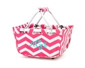 Monogrammed pink chevron mini Market Tote, personalized kids mini market tote Il_170x135