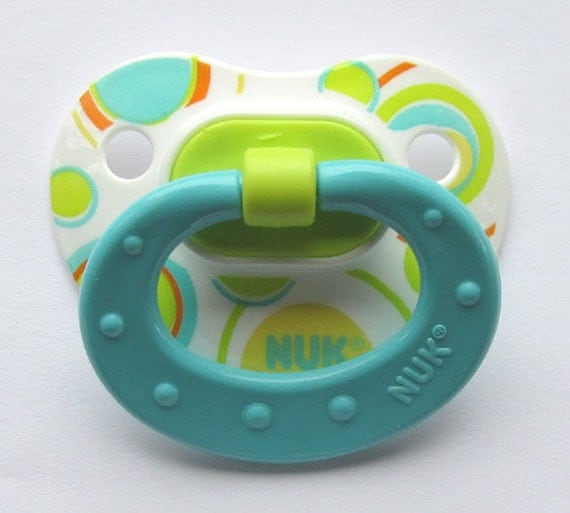 Items similar to Reborn Doll Pacifier Cute White with Circles