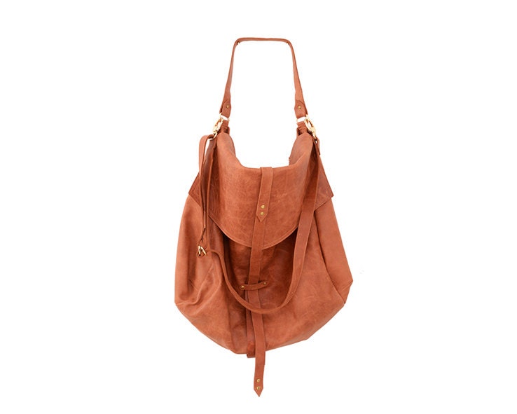 Womens Everyday Handbag in Reddish Brown Oversized Soft