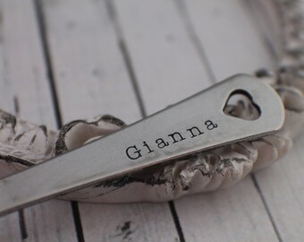 Hand Stamped Personalized Baby Spoon - Custom Stamped Baby Spoon - Baby Shower Gift - Gift for Baby - Keepsake Spoon