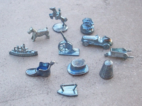 11 Monopoly Game Tokens Including Retired Iron 11 Monopoly