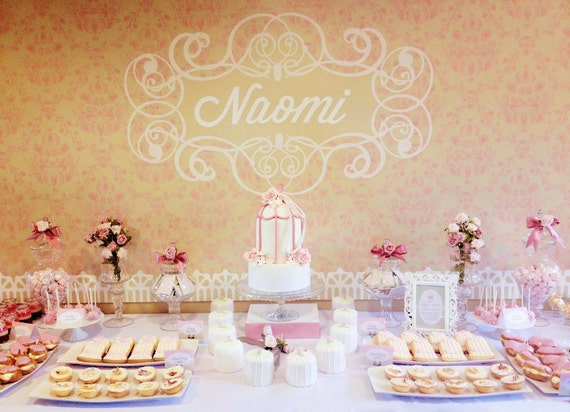 DAMASK Backdrop Printable Artwork - Print Your Own - Personalized Il_570xn