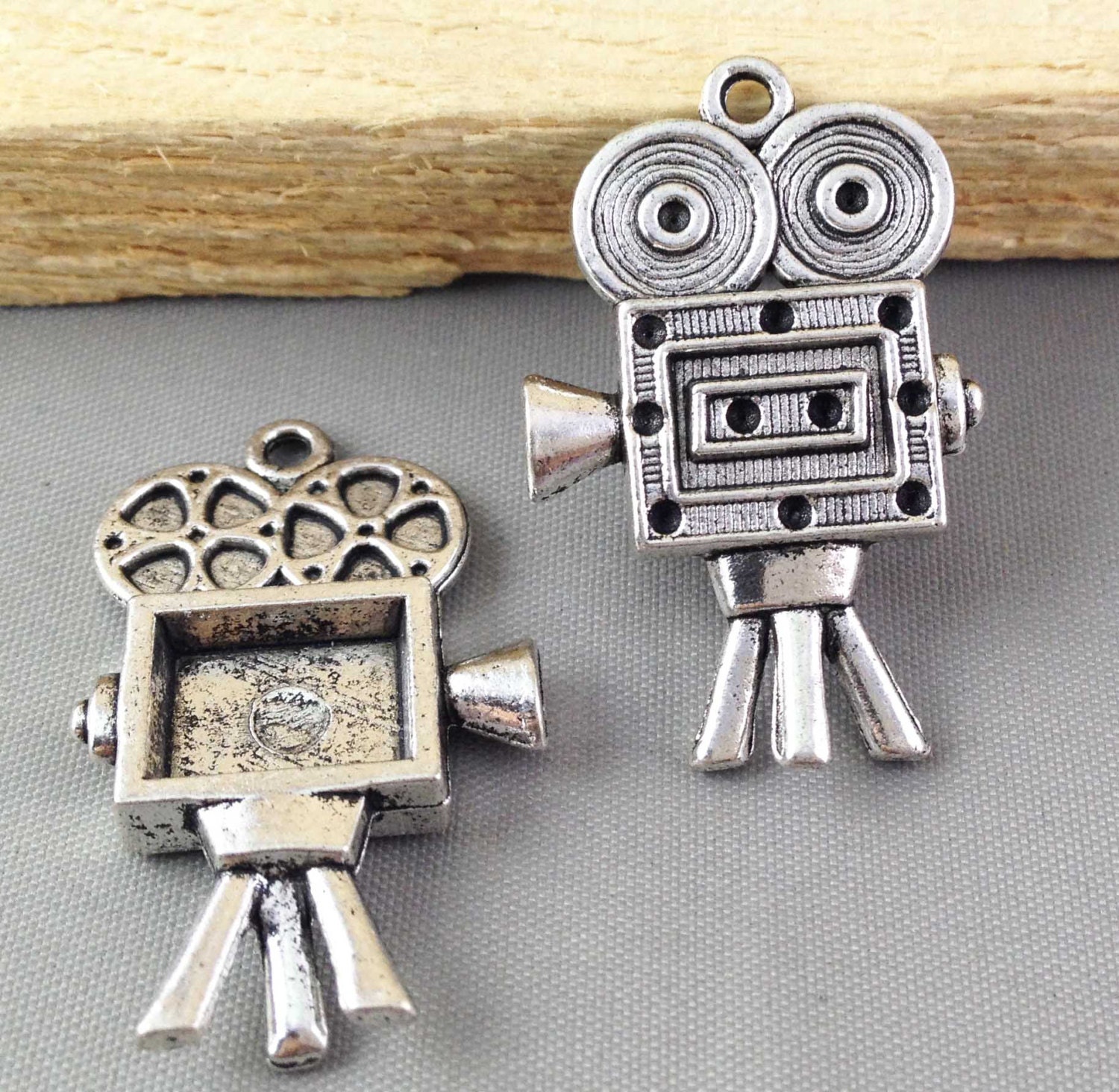 Film Recorder 10pcs Antique Silver Old Tripod Movie Film