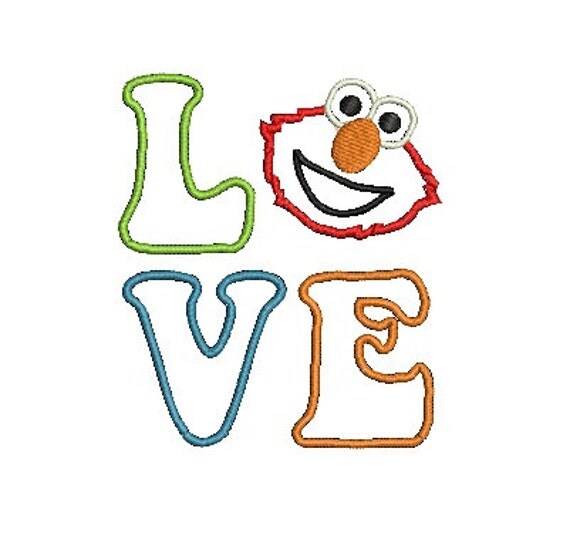 Elmo Applique Machine Embroidery Pattern Sesame Street