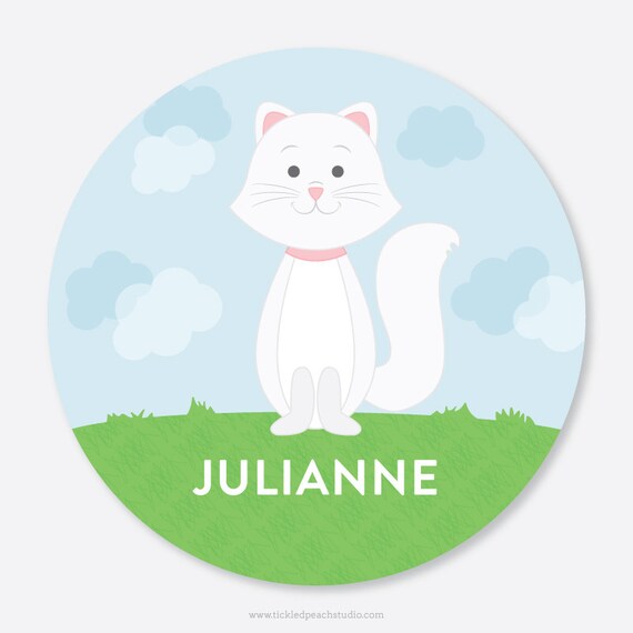 Personalized Plate for Kids - Cat Plate / Kitty - Add Bowl Option Il_570xn