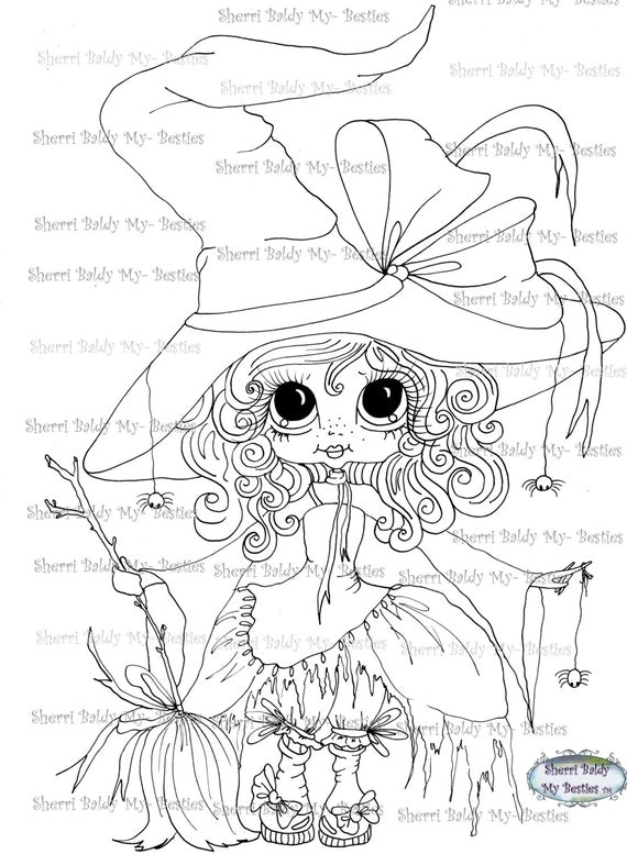 INSTANT DOWNLOAD Digital Digi Stamps Big Eye Big Head Dolls Digi  My - Besties Spider Ella  IMG046 By Sherri Baldy