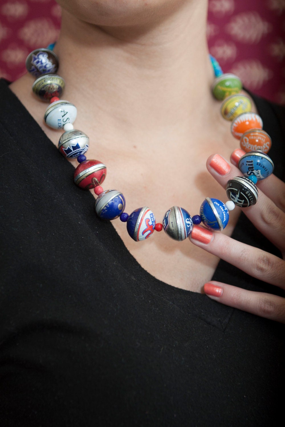 Handmade Bottle Cap Bead Necklace BBN005