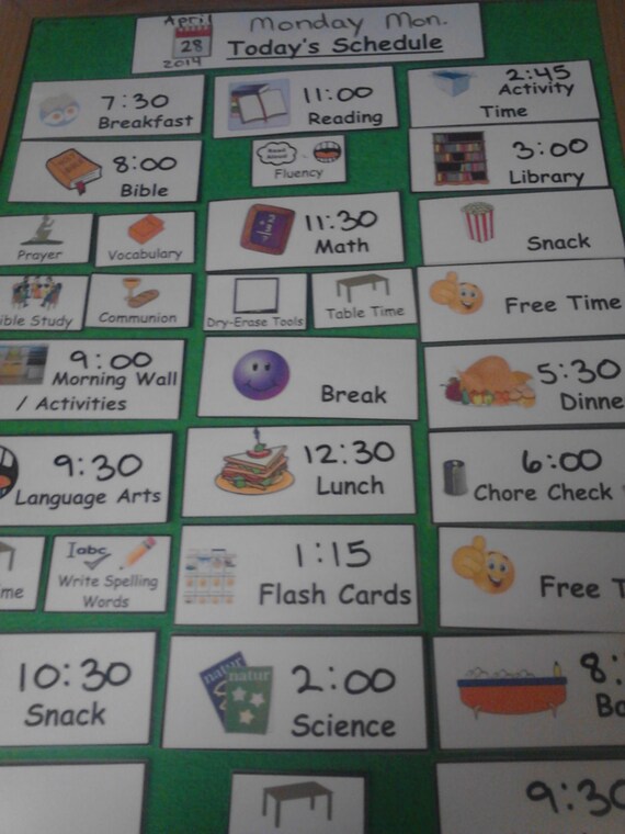 Kids Custom Schedule Routines Visual Schedule Home School