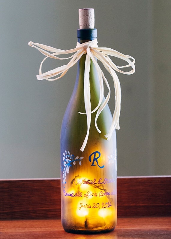 Personalized Wedding Gift - Custom Lighted Wine Bottle - Unique ...