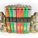 Boy Bookend Set Brass Boy Bookends Gold Boy Reading Vintage