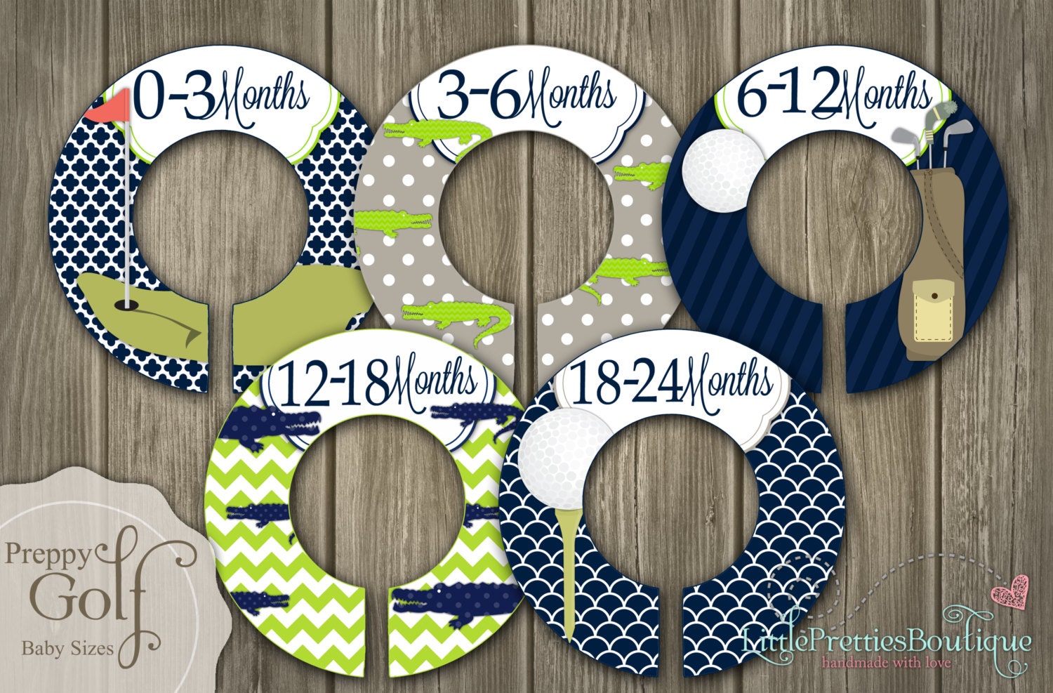 On Sale Preppy Golf Baby Closet Organizing Dividers