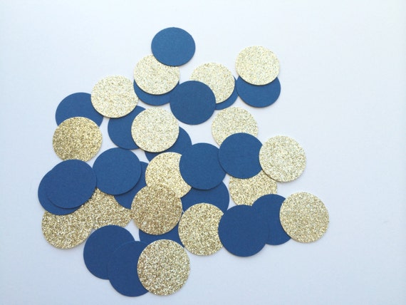 ROYAL BLUE and GOLD Glitter Confetti. Circle Confetti for Weddings ...