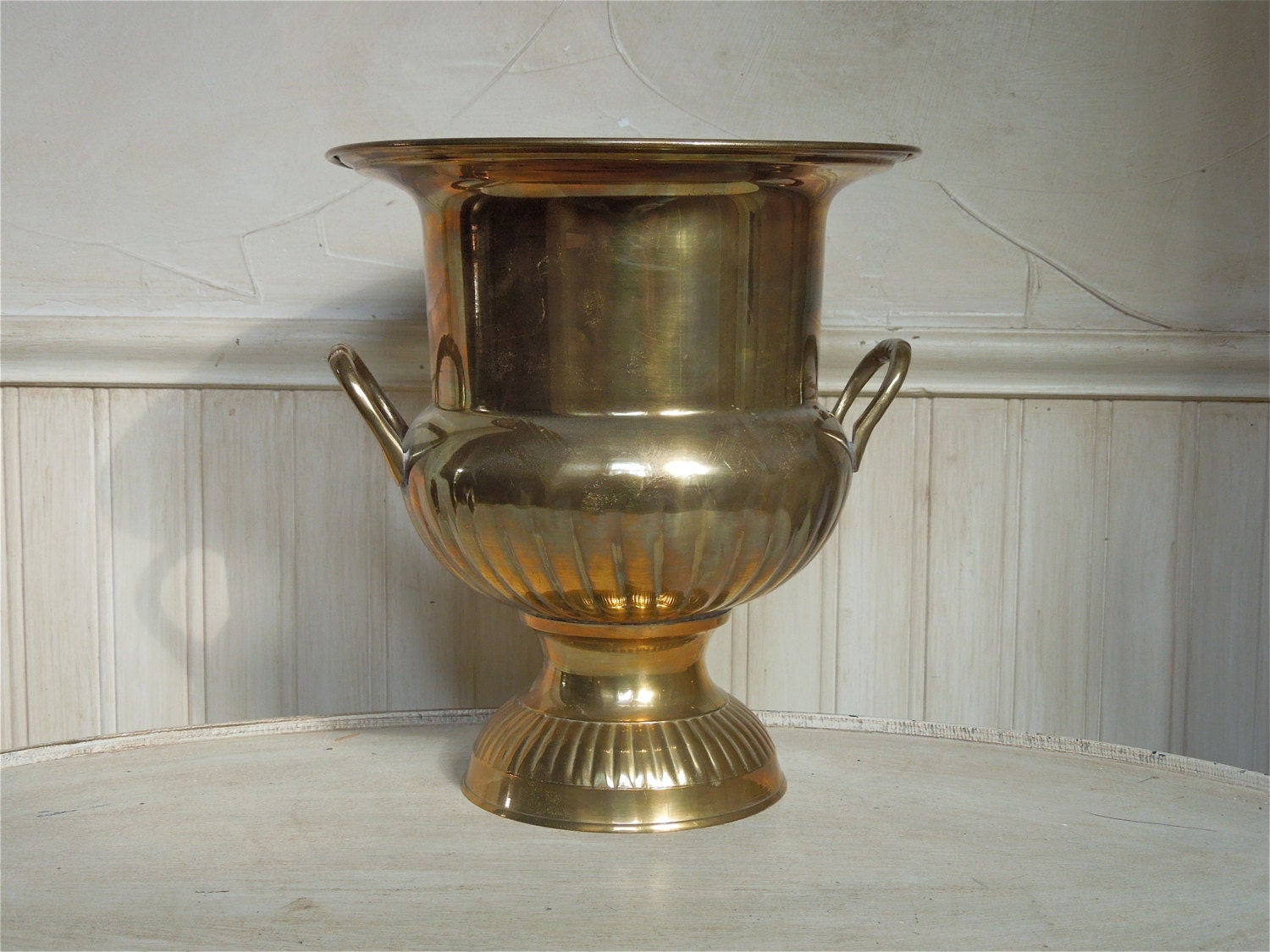 Vintage Brass Champagne Bucket Brass Ice Bucket by frenchtwine